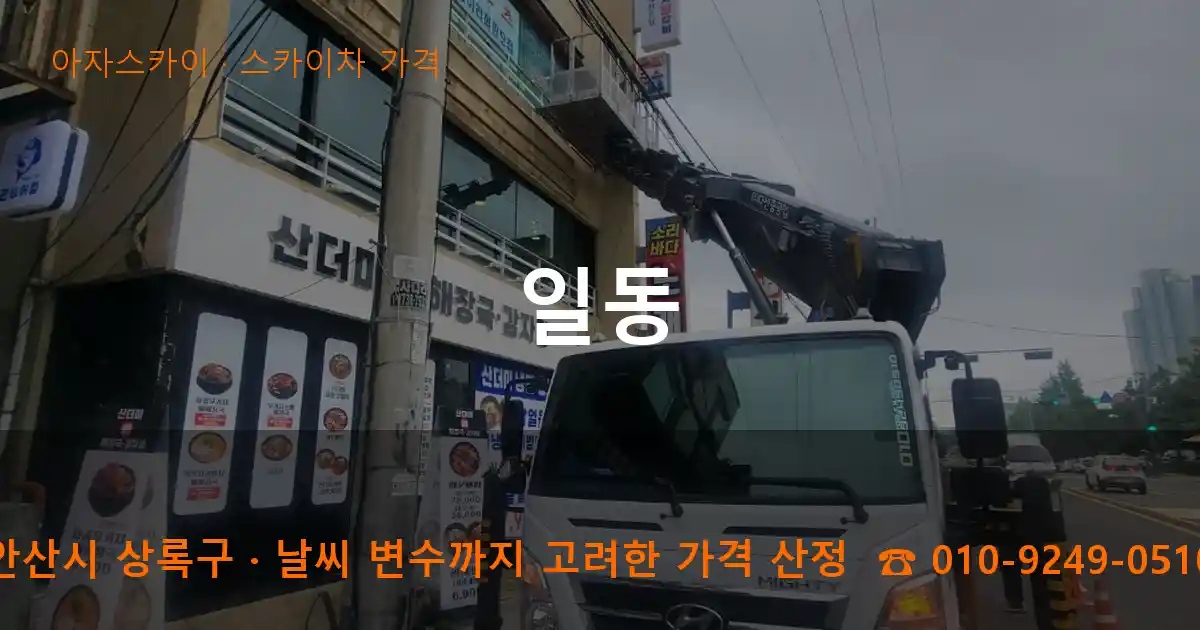 안산시 상록구 일동 스카이차 가격 작업