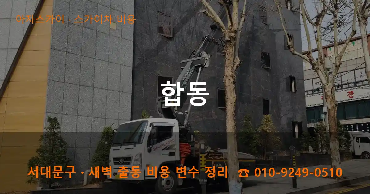 서대문구 합동 스카이차 비용 작업