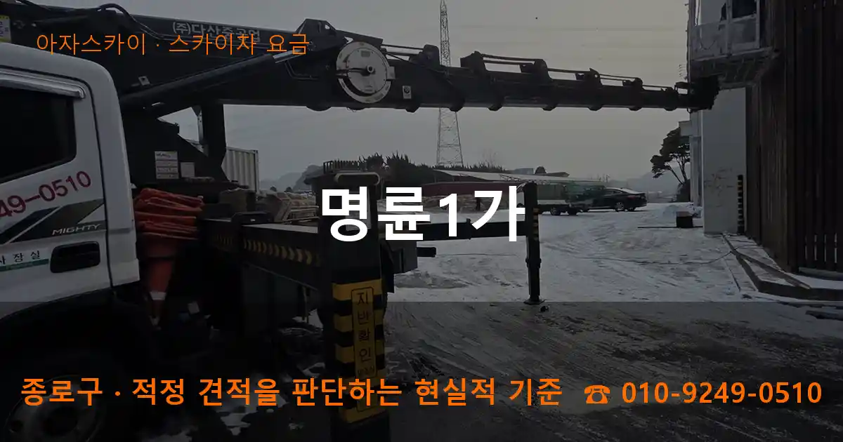 종로구 명륜1가 스카이차 요금 작업