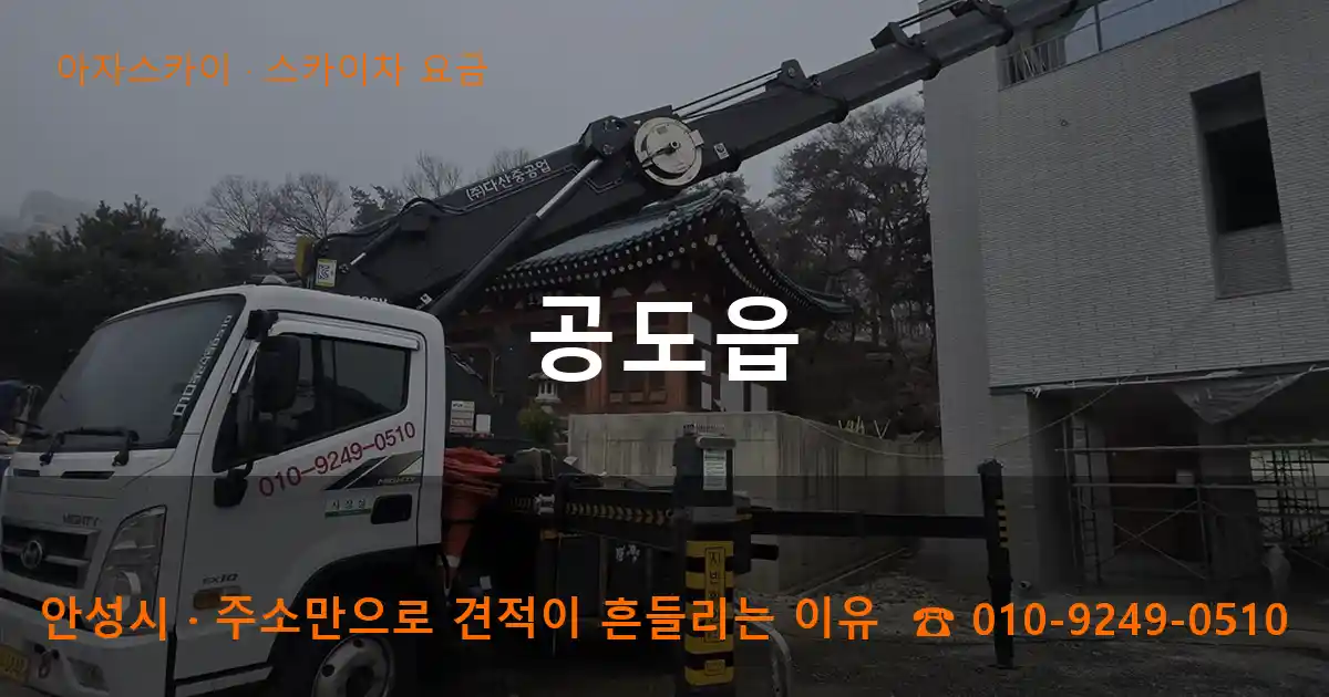 안성시 공도읍 스카이차 요금 작업