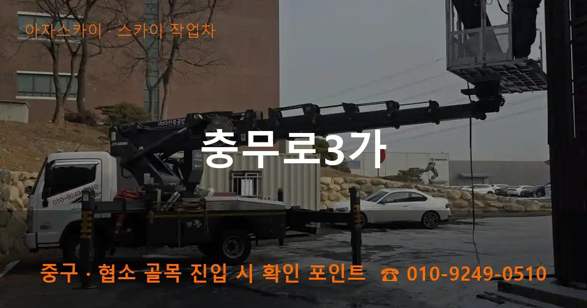 중구 충무로3가 스카이 작업차 작업