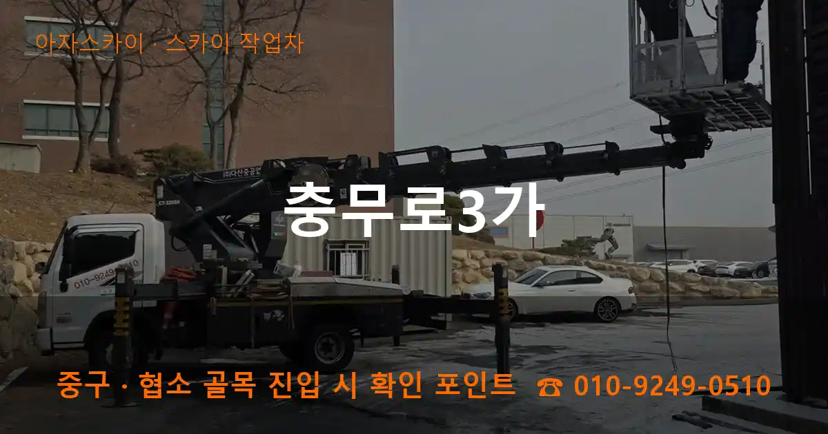 중구 충무로3가 스카이 작업차 작업