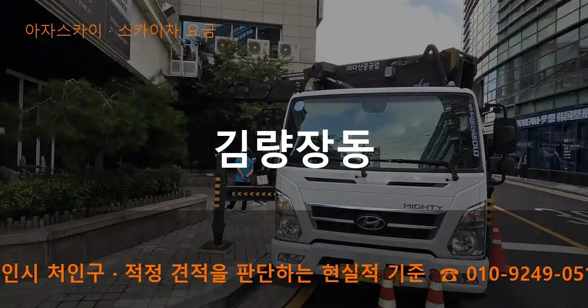 용인시 처인구 김량장동 스카이차 요금 작업