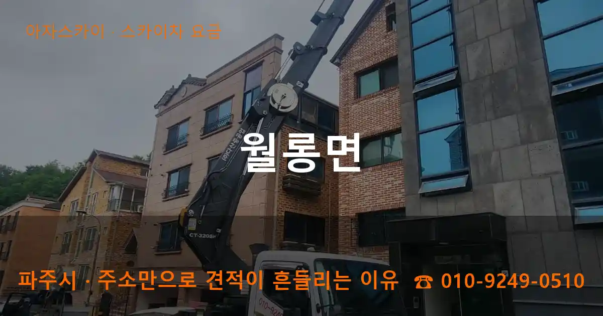 파주시 월롱면 스카이차 요금 작업