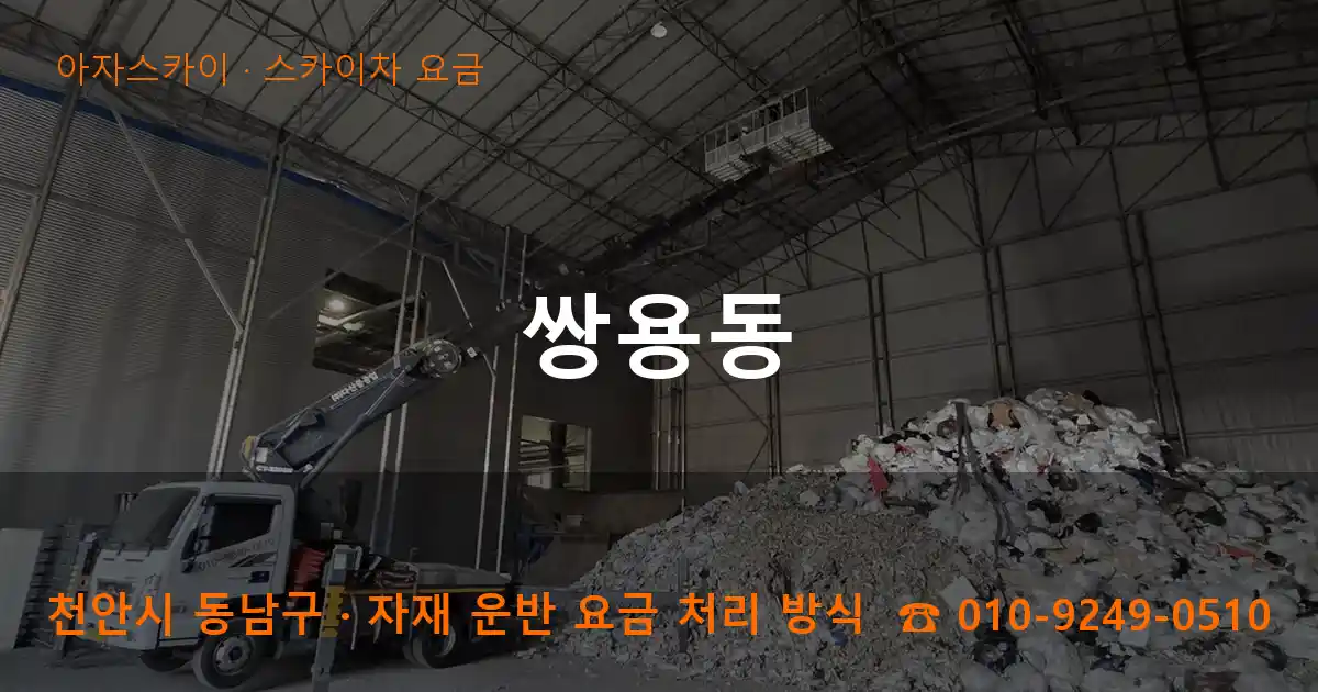 천안 동남구 쌍용동 스카이차 요금 작업