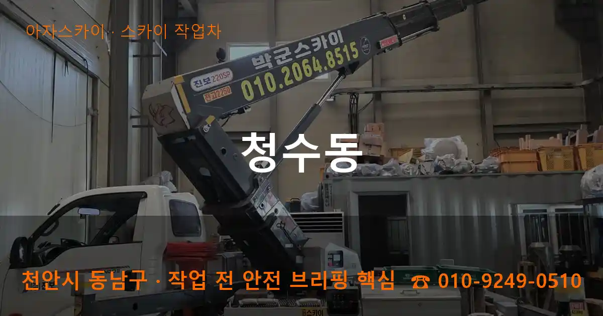 천안 동남구 청수동 스카이 작업차 작업