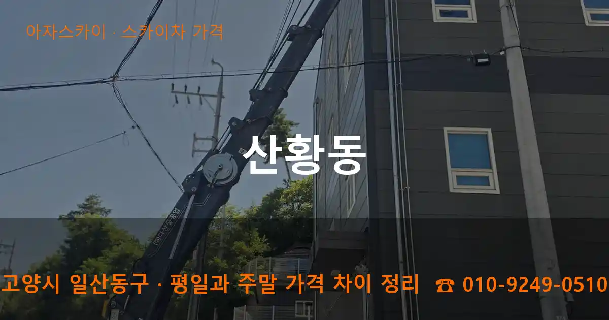 고양 일산동구 산황동 스카이차 가격 작업
