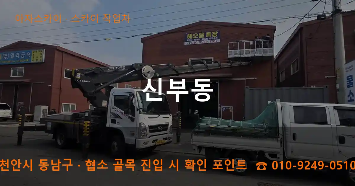 천안시 동남구 신부동 스카이 작업차 작업