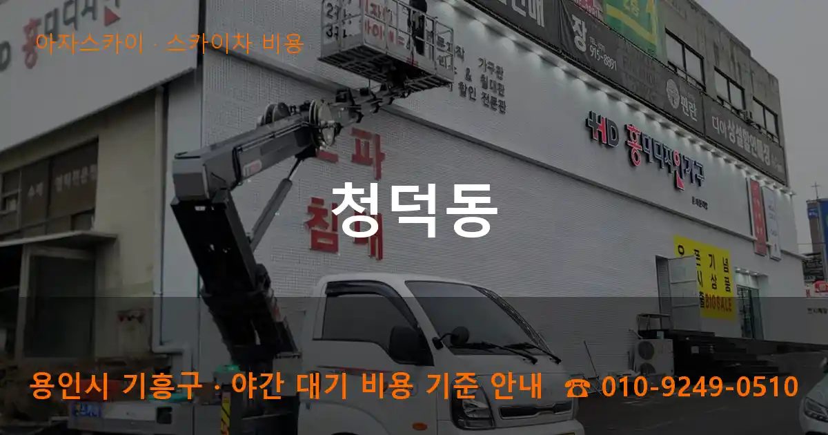 용인시 기흥구 청덕동 스카이차 비용 작업