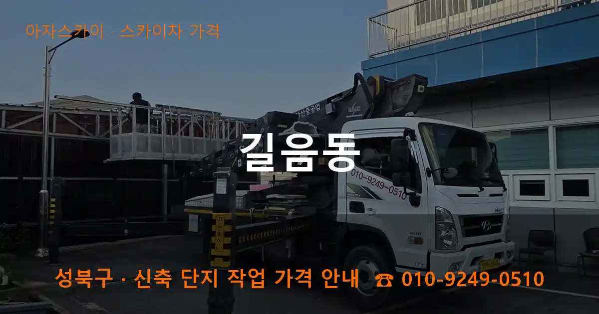 성북구 길음동 스카이차 가격 작업