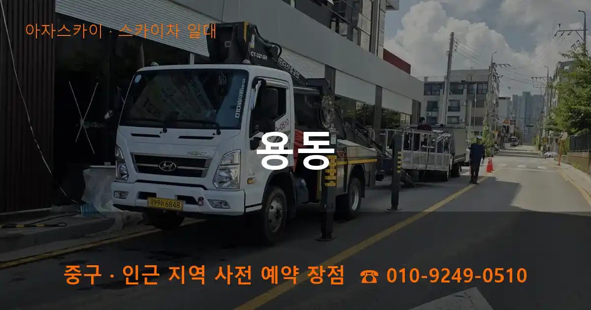 중구 용동 스카이차 출장 작업