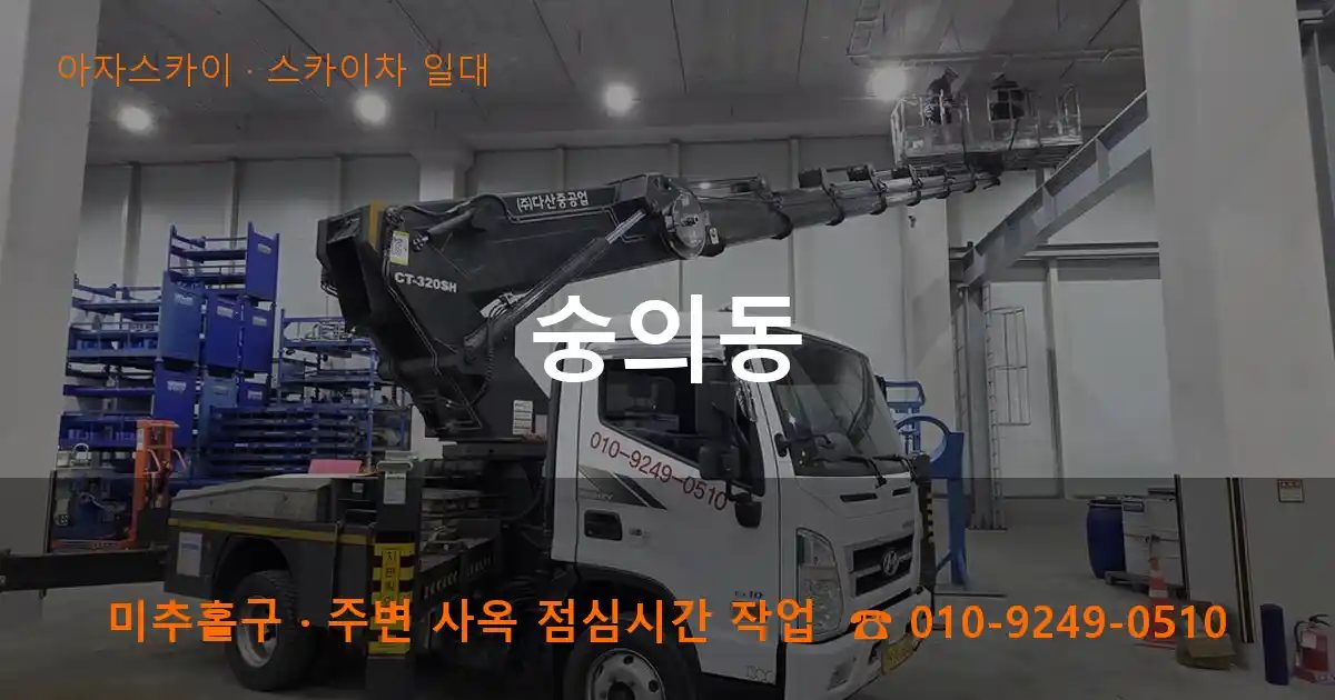 미추홀구 숭의동 스카이차 출장 작업