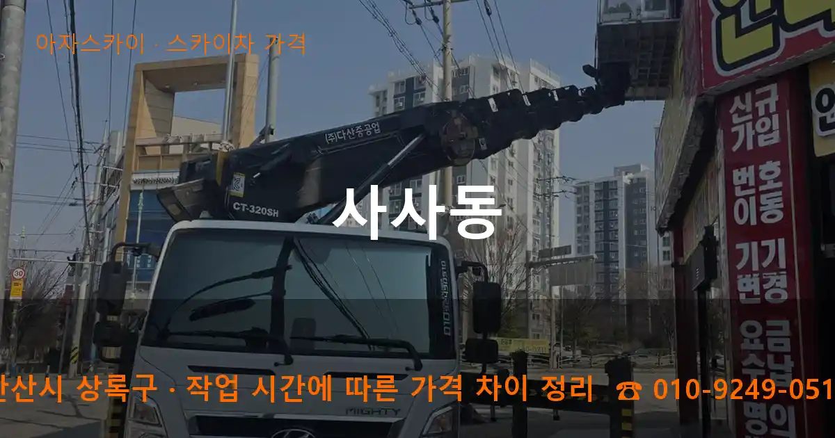 안산시 상록구 사사동 스카이차 가격 작업