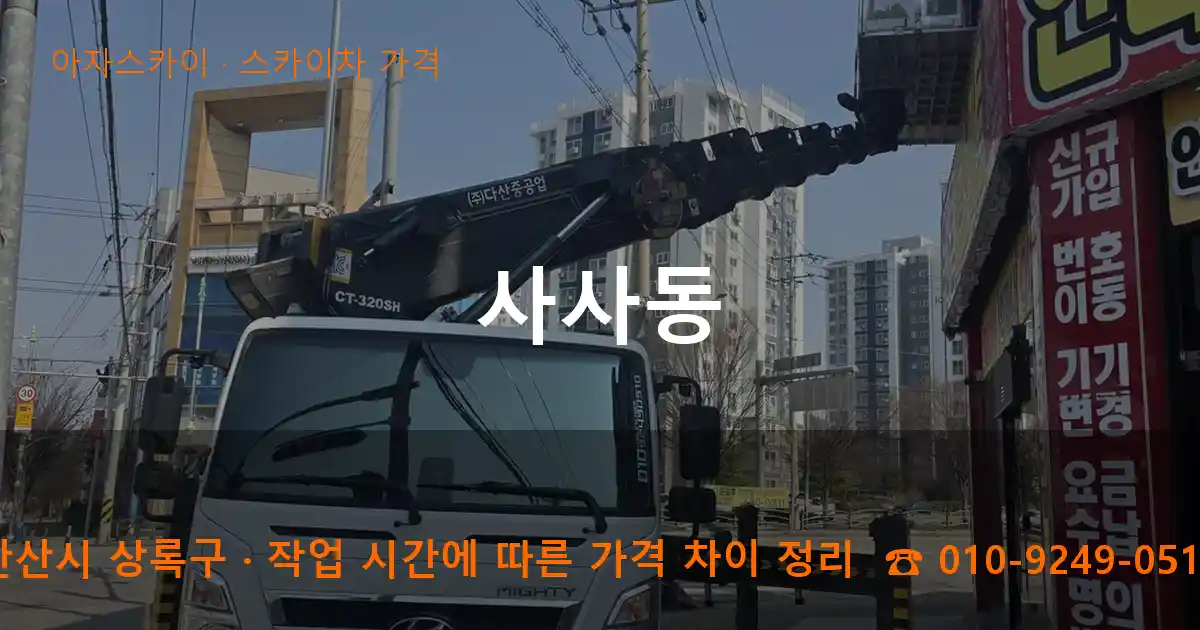 안산시 상록구 사사동 스카이차 가격 작업