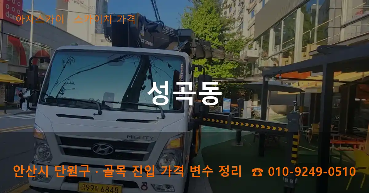 안산 단원구 성곡동 스카이차 가격 작업