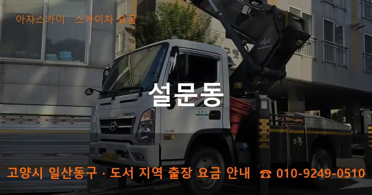 고양시 일산동구 설문동 스카이차 요금 작업