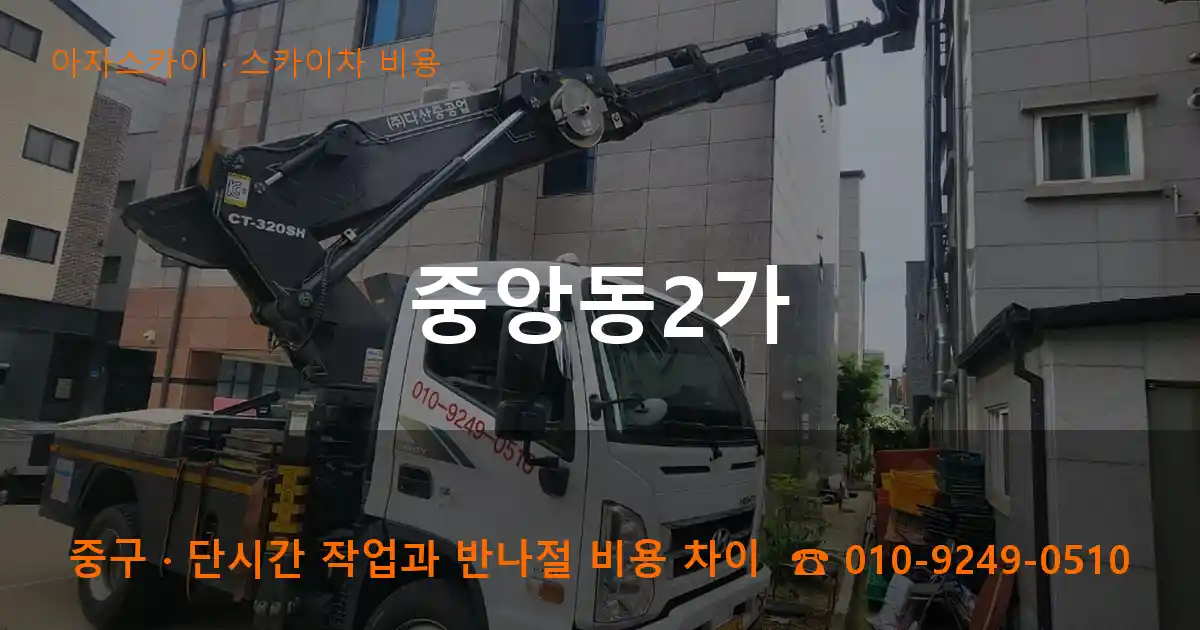 중구 중앙동2가 스카이차 비용 작업