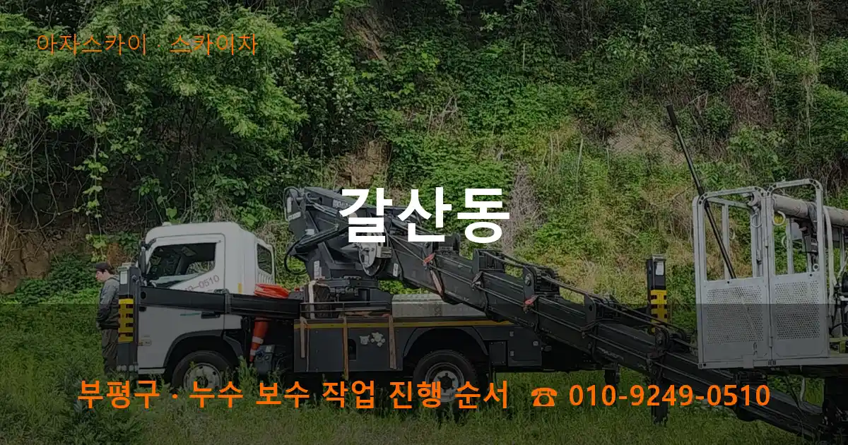 부평구 갈산동 스카이차 작업