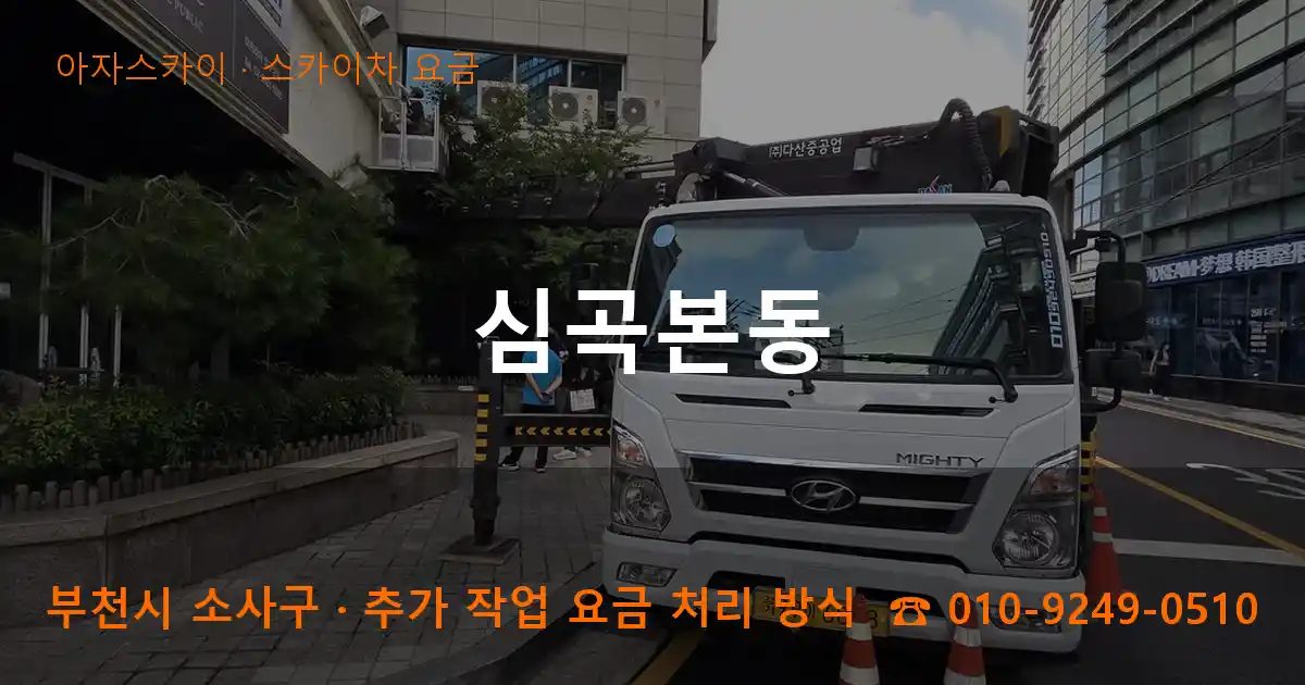 부천시 소사구 심곡본동 스카이차 요금 작업
