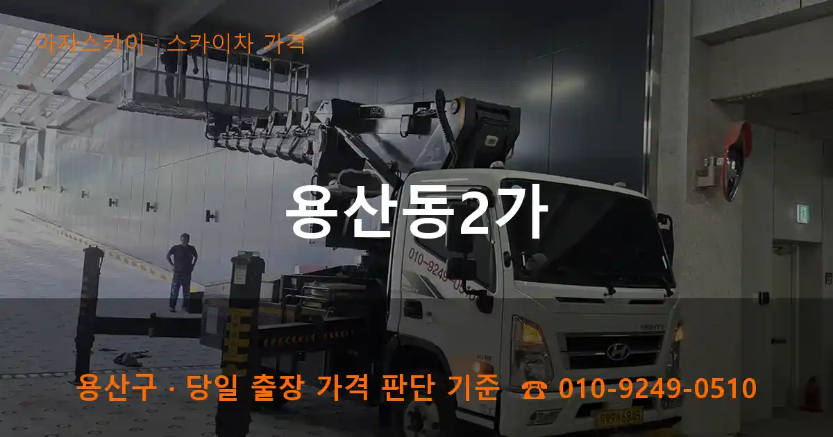 용산구 용산동2가 스카이차 가격 작업