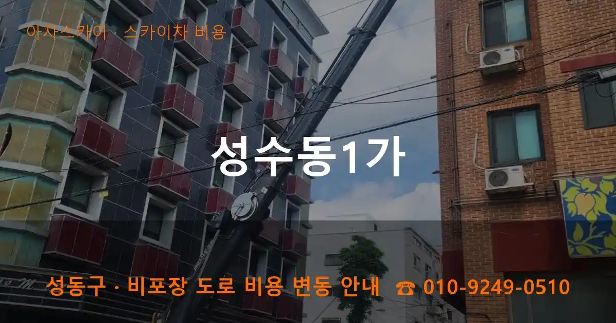 성동구 성수동1가 스카이차 비용 작업