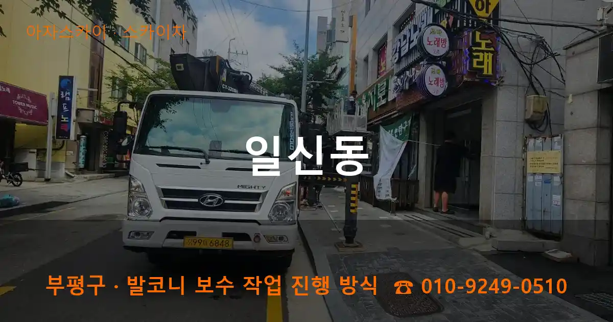 부평구 일신동 스카이차 작업