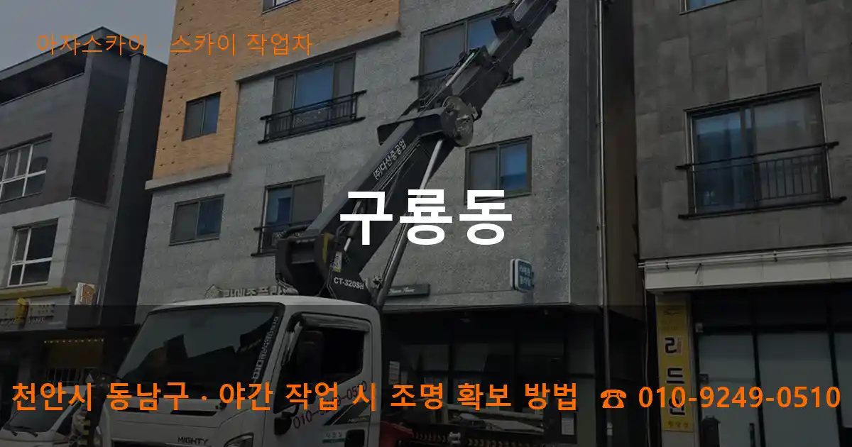 천안시 동남구 구룡동 스카이 작업차 작업