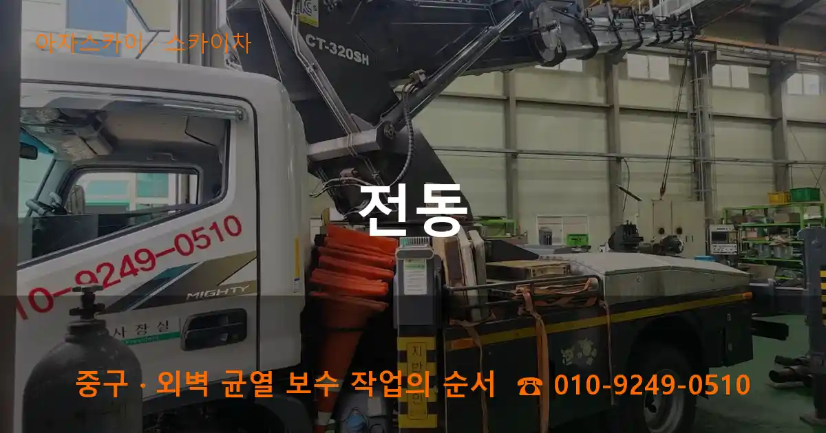 중구 전동 스카이차 작업