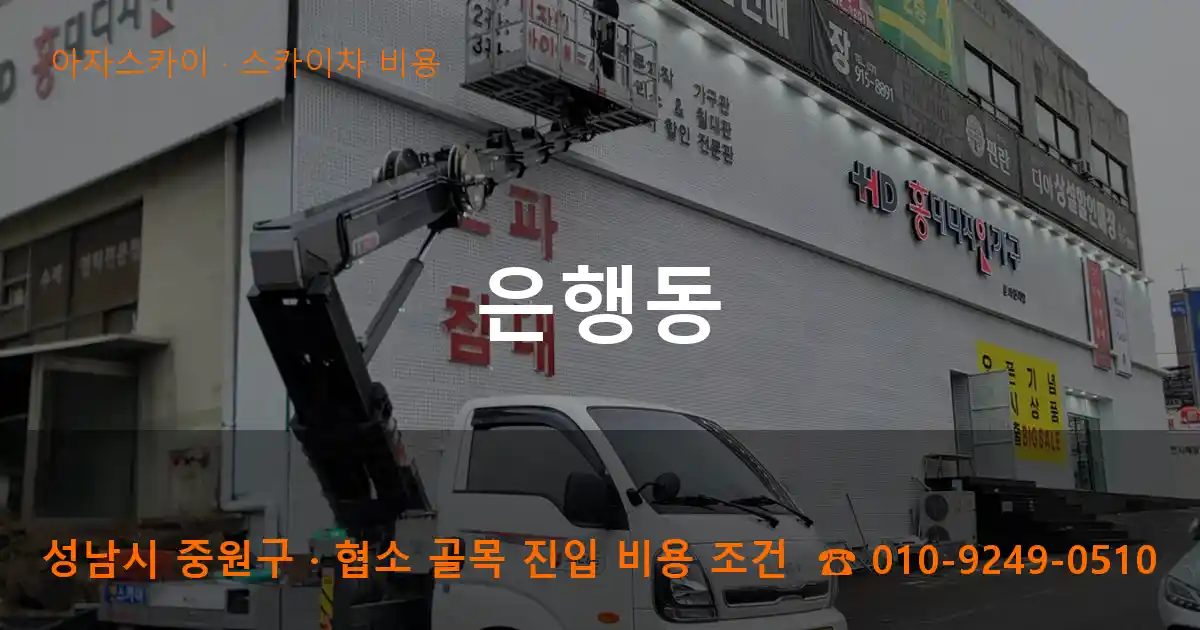 성남시 중원구 은행동 스카이차 비용 작업