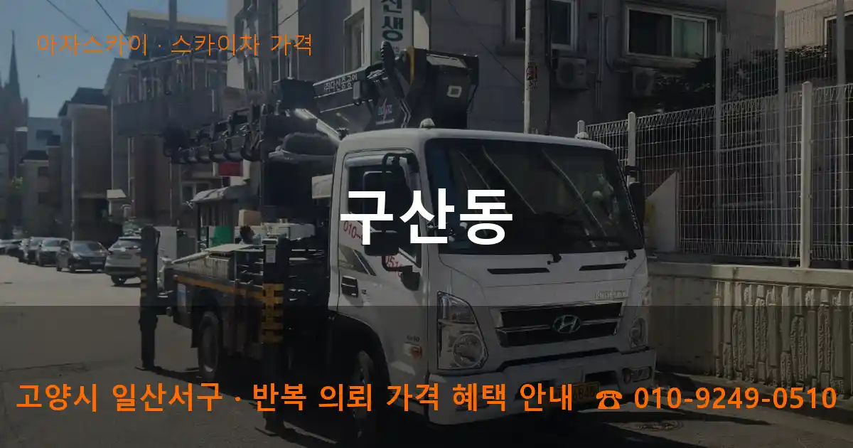 고양 일산서구 구산동 스카이차 가격 작업