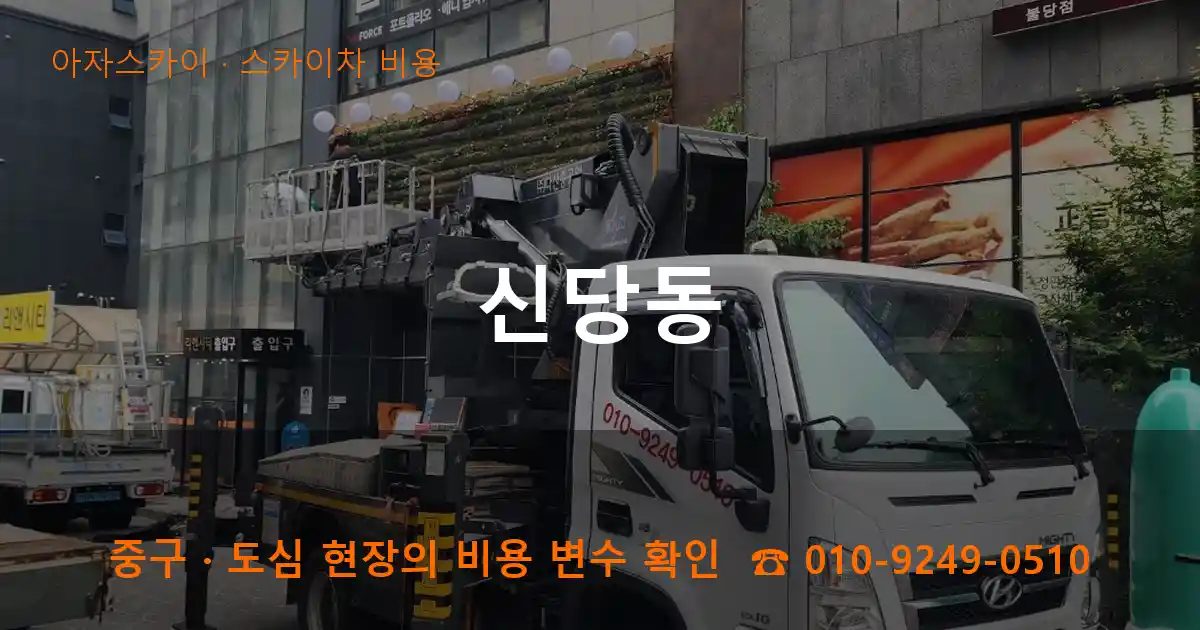 중구 신당동 스카이차 비용 작업