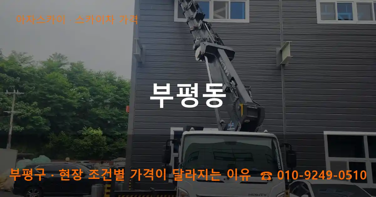 부평구 부평동 스카이차 가격 작업