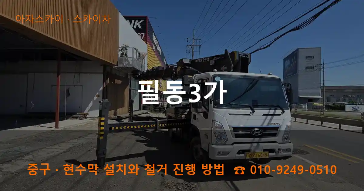 중구 필동3가 스카이차 작업