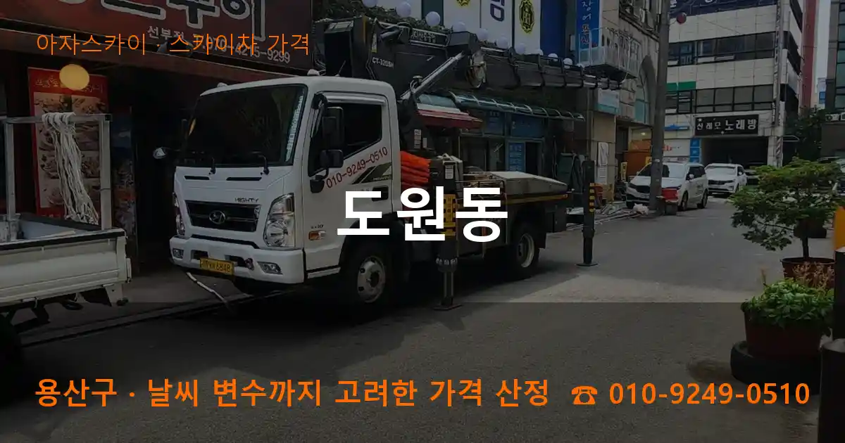 용산구 도원동 스카이차 가격 작업