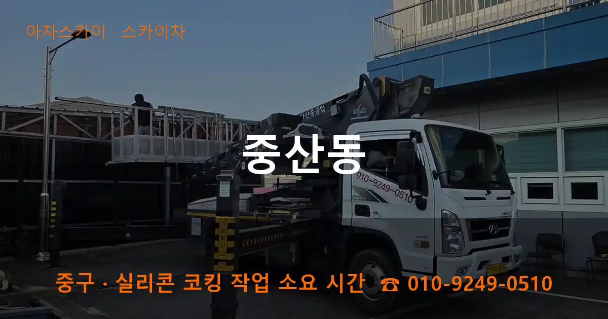 중구 중산동 스카이차 작업