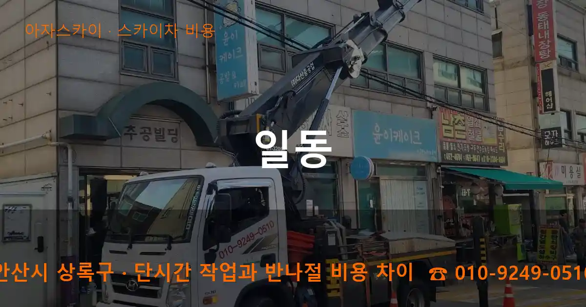 안산시 상록구 일동 스카이차 비용 작업
