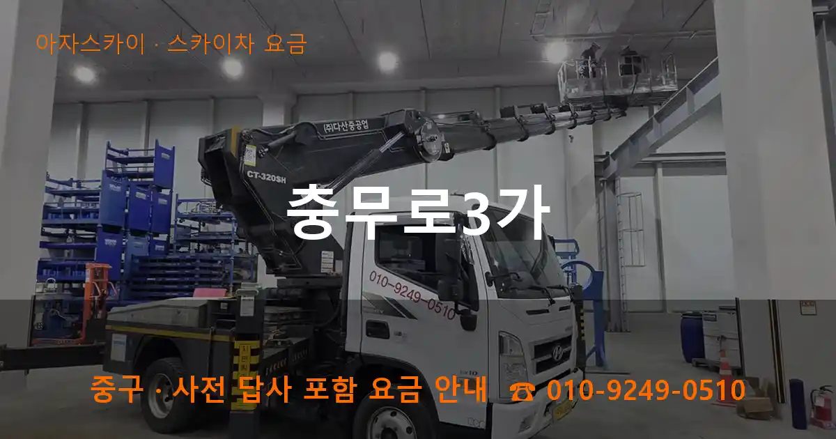 중구 충무로3가 스카이차 요금 작업