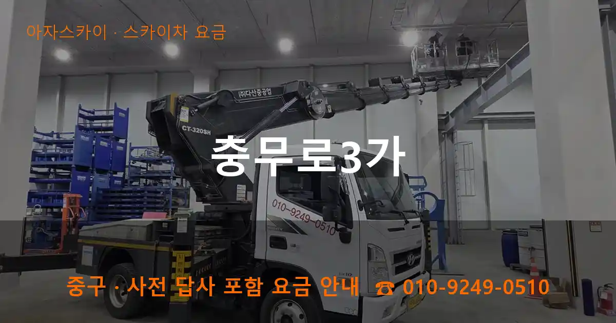 중구 충무로3가 스카이차 요금 작업