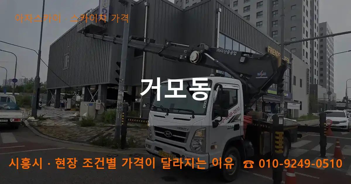 시흥시 거모동 스카이차 가격 작업