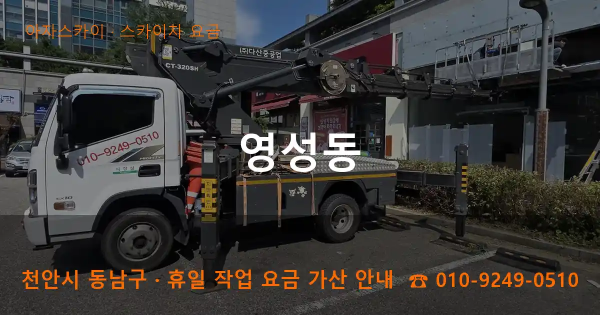 천안 동남구 영성동 스카이차 요금 작업