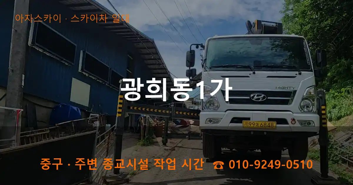 중구 광희동1가 스카이차 출장 작업