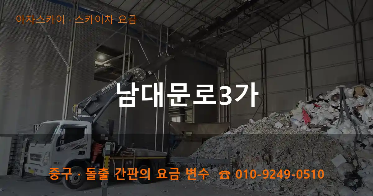 중구 남대문로3가 스카이차 요금 작업