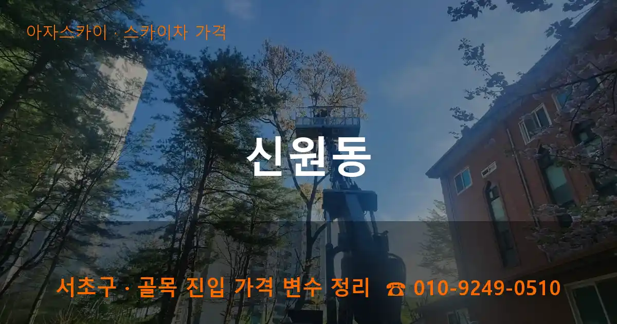 서초구 신원동 스카이차 가격 작업