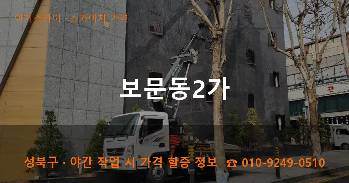 성북구 보문동2가 스카이차 가격 작업