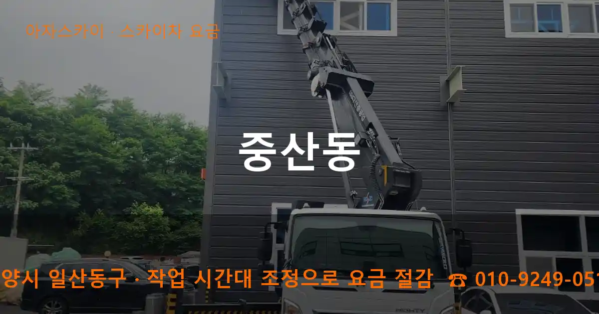 고양시 일산동구 중산동 스카이차 요금 작업