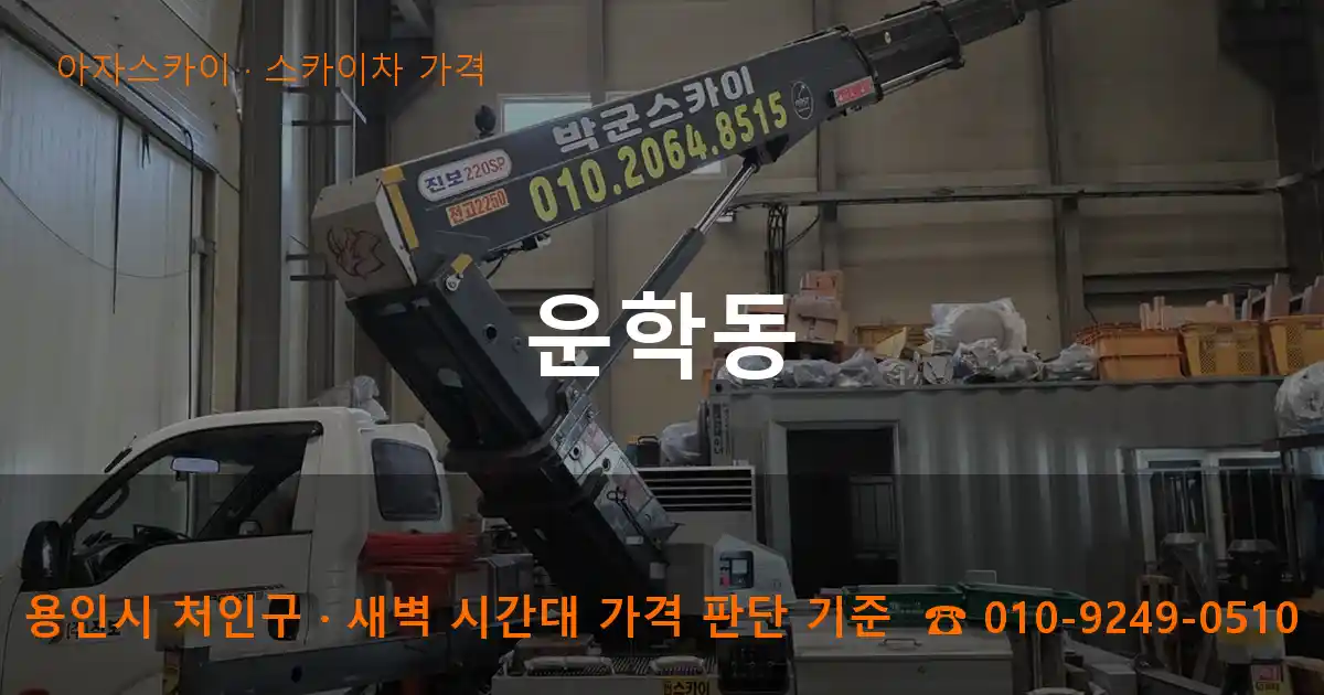 용인 처인구 운학동 스카이차 가격 작업