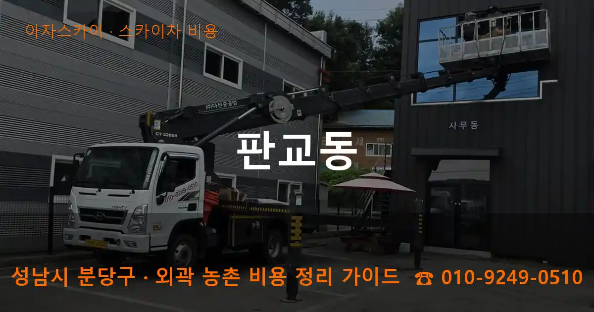 성남 분당구 판교동 스카이차 비용 작업