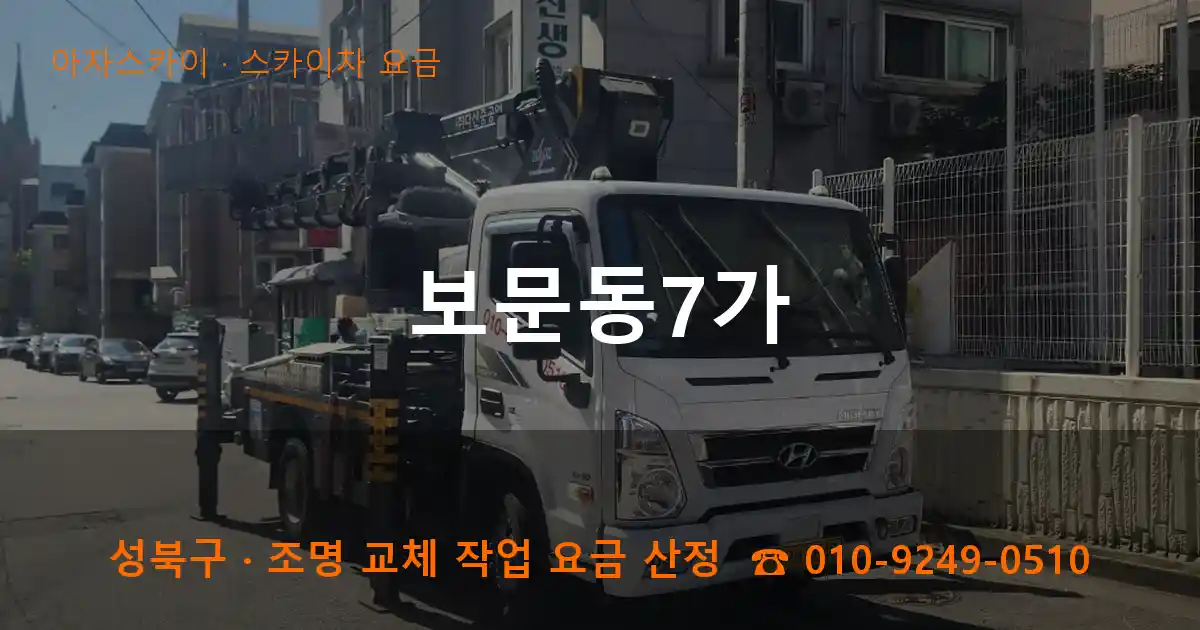 성북구 보문동7가 스카이차 요금 작업