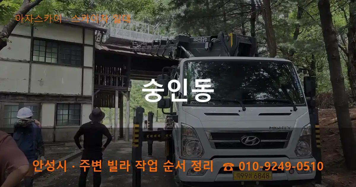 안성시 숭인동 스카이차 출장 작업
