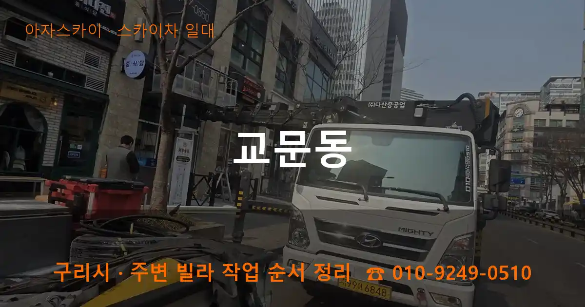 구리 교문동 스카이차 일대 작업